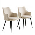 Sedia da pranzo in similpelle, colore beige